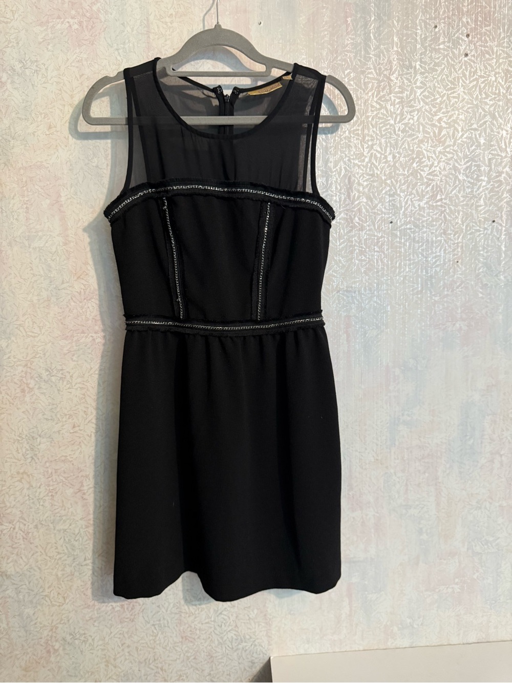Princess Vera Wang Black Sleeveless Mesh Yoke Mini Dress Sz 8